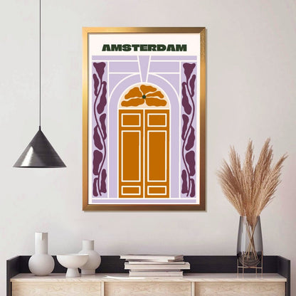 Amsterdam Abstract Door Art Print, Modern Wall Decor Poster-17