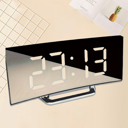 Sleek Black LED Display Digital Clock Silent Alarm Dual Power Options Large Screen Modern Design for Home Office Minimalist Stylish Timepiece