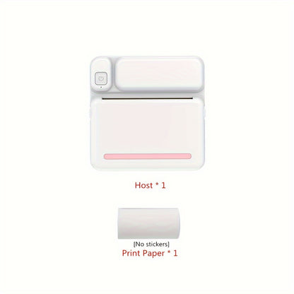 Mini Thermal Printer Inkless Wireless Smartphone Compatible USB Charging Monochrome Output for Photo Journal Notes Memo iOS Android