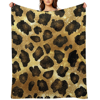Soft Anti-Pilling Flannel Blanket with Leopard Print Design