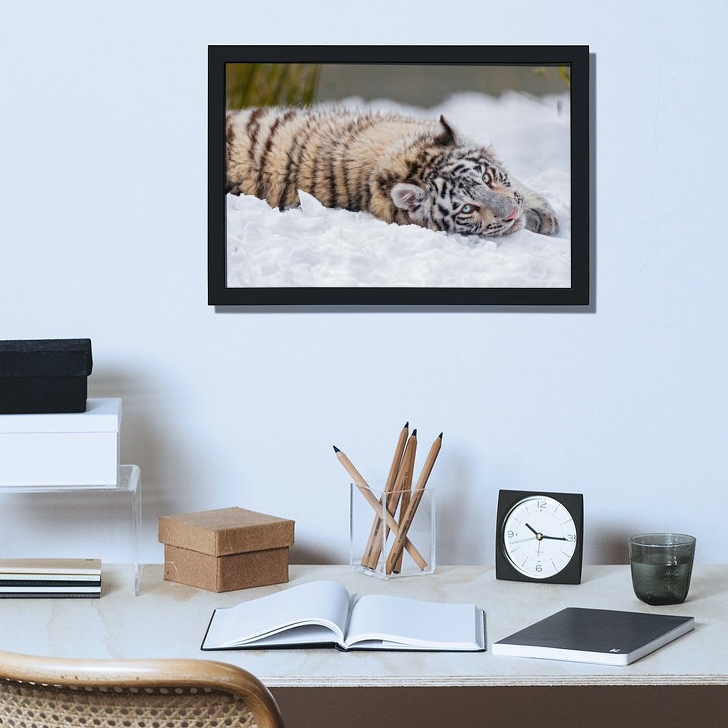 Snow Tiger Cub Canvas Wall Art