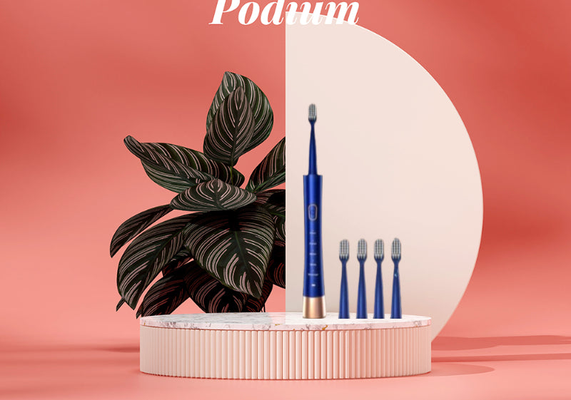 Soft Bristle Soundwave Toothbrush USB Rechargeable 4 Brush Heads Quick Charge Long Battery Life 3 Colors Dental Flosser 806