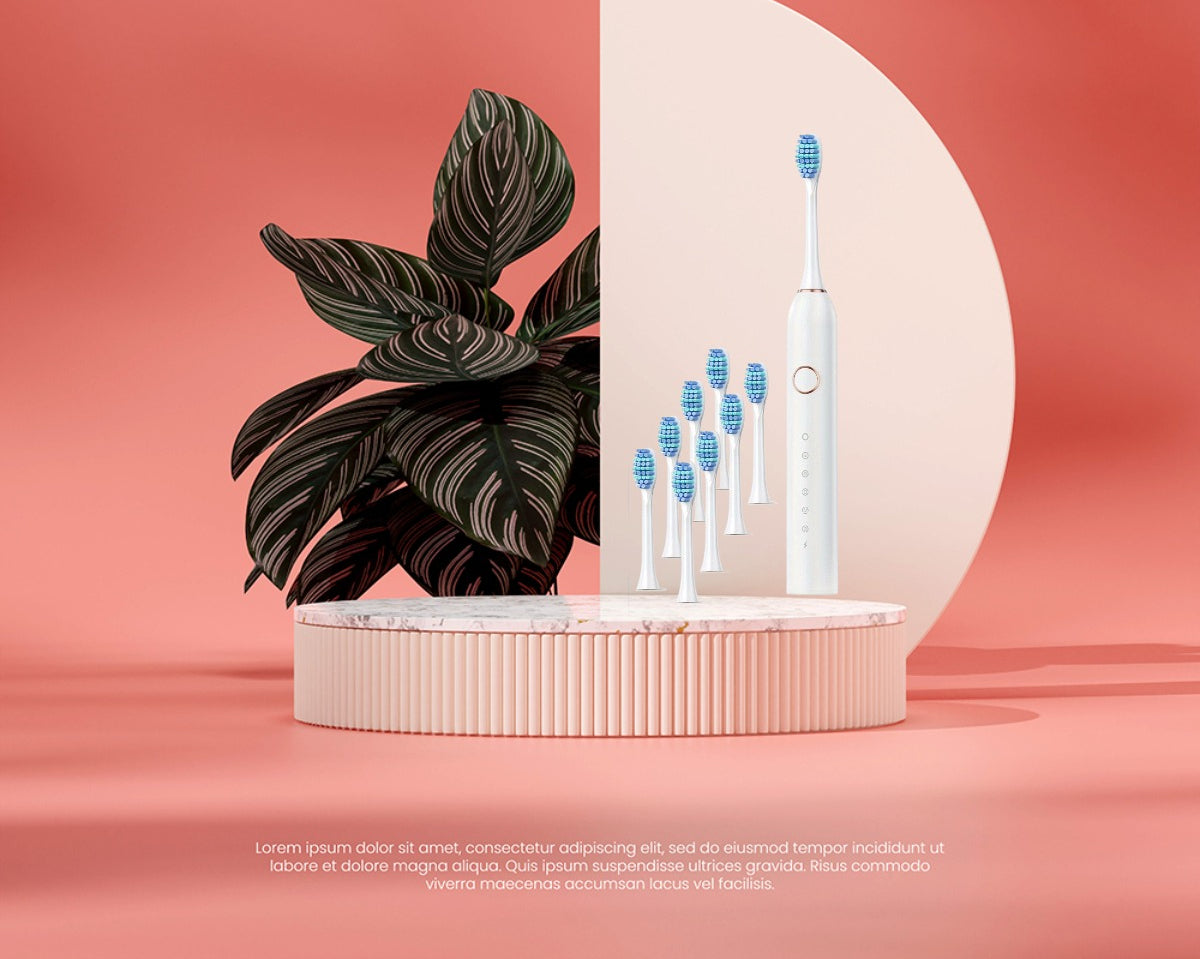 Unisex Smart Electric Toothbrush for Adults 6 Vibration Frequencies USB Rechargeable Deep Cleaning Soft Bristles