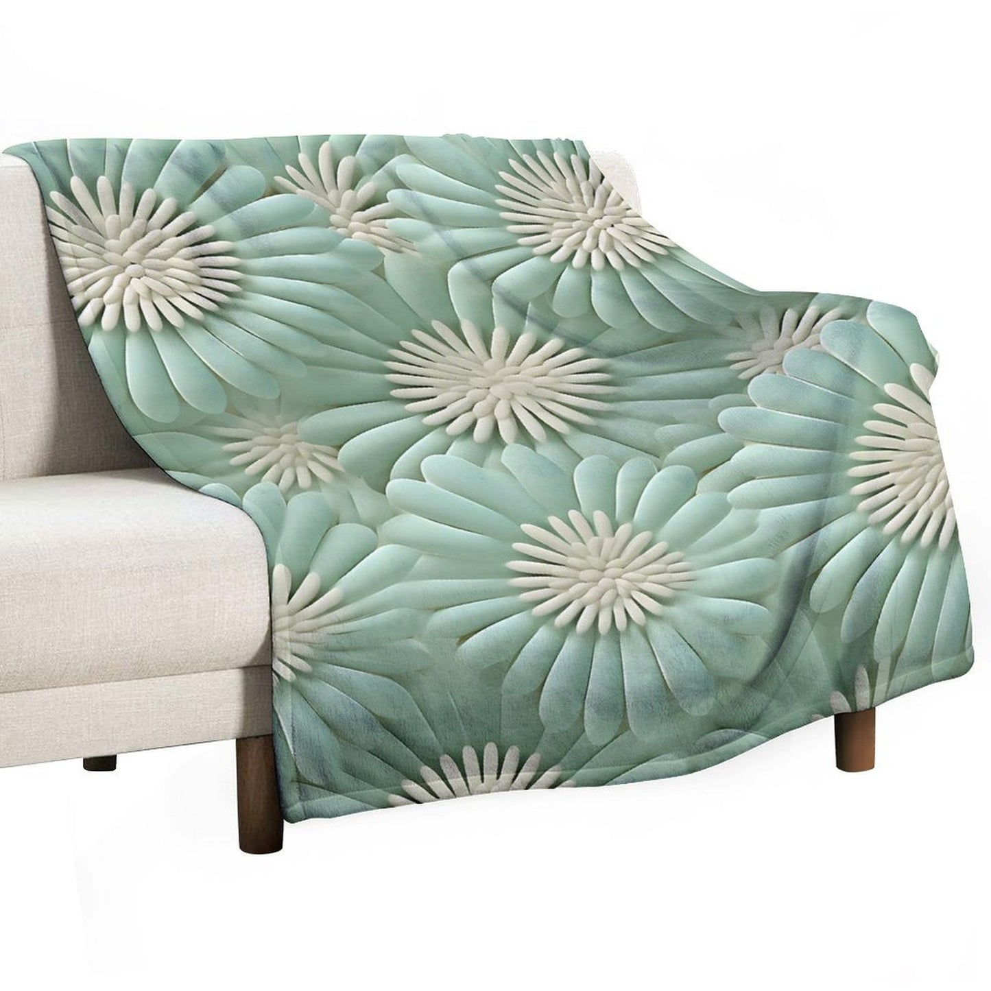 Soft Anti-Pilling Flannel Blanket with 3D Floral Pattern Design