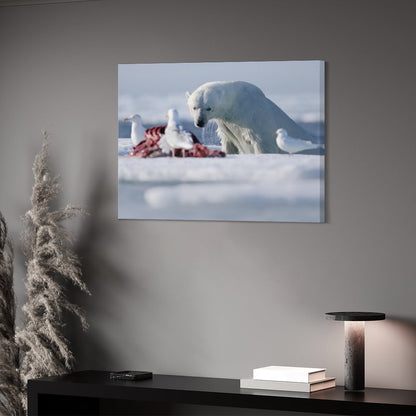 Arctic Polar Bear and Seagulls on Ice Canvas Wall Art/09