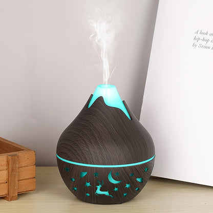 1pc USB Powered Multi-Functional Humidifier with Cold Mist Plastic Design and Wooden Accents for Office Bedroom Living Room in Blue Black