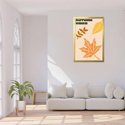 Modern Fall Leaves Canvas Art with Frame- 19