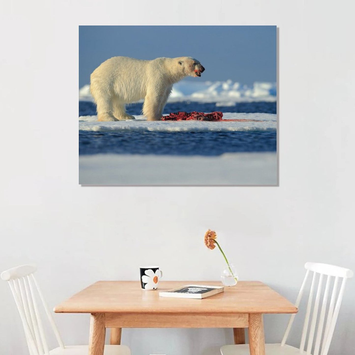 Arctic Predator Polar Bear Hunting Scene Canvas Art-07