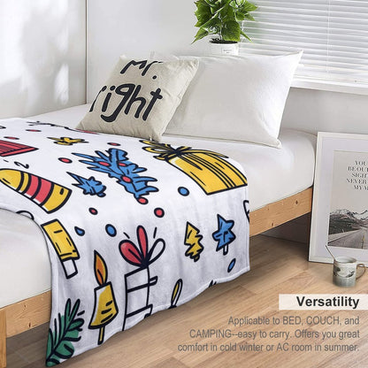Christmas Gift Pattern Anti-Pilling Flannel Blanket – Cozy Warm Holiday Throw
