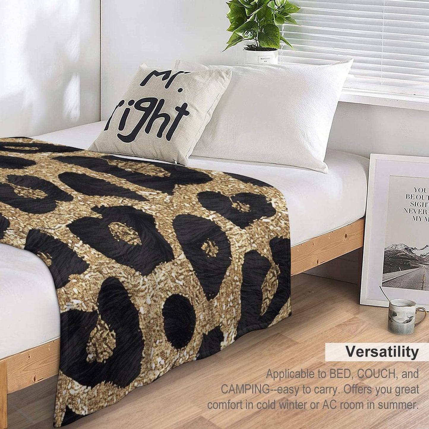 Elegant Leopard Pattern Flannel Blanket Cozy