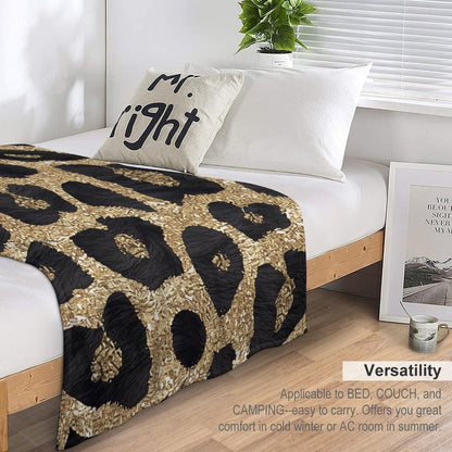 Elegant Leopard Pattern Flannel Blanket Cozy