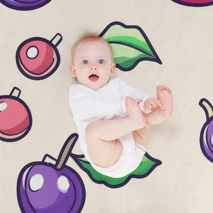 Anti-Pilling Flannel Blanket with Cute Cartoon Fruit Pattern Design