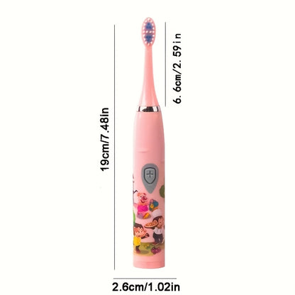 Travel Friendly Oral Care Kit Electric Toothbrush with 4 Replacement Heads Model E602 Compact and Portable Design