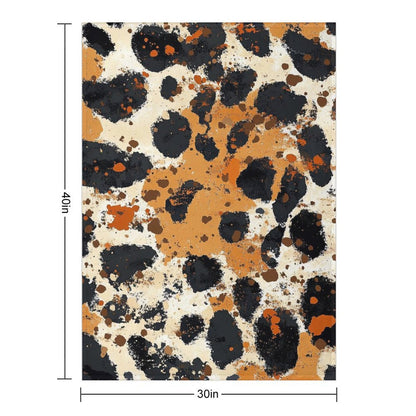 Anti-Pilling Flannel Blanket Abstract Leopard Print