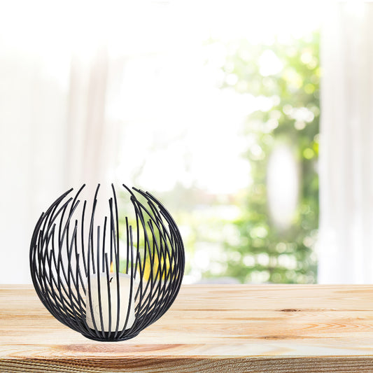 Handmade Iron Art Circle European Candle Holder for Romantic Ambiance