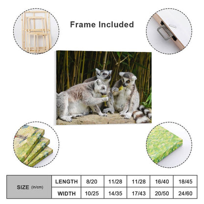 Ring-Tailed Lemur Canvas Print Jungle Wall Painting-13