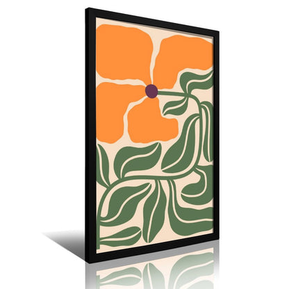 Abstract Orange Flower Art Print – Modern Botanical Decor-1