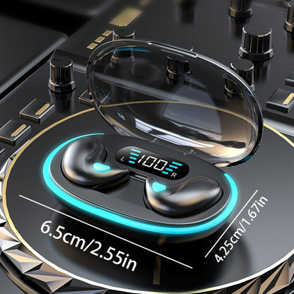 2025 True Wireless In-Ear Music Earbuds Comfortable Sleeping Headset with HIFI Bass Stereo HD Calling Adapted for Android iPhone Gaming Smart Headphones Couples Halloween Gift