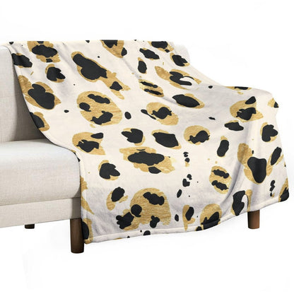 Warm Leopard Pattern Flannel Blanket Home Decor