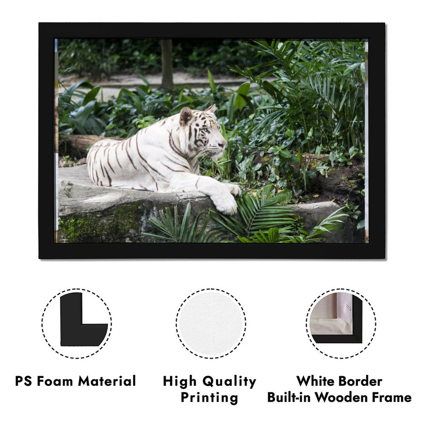 White Tiger Canvas Wall Art – Luxury Modern Animal Decor-7