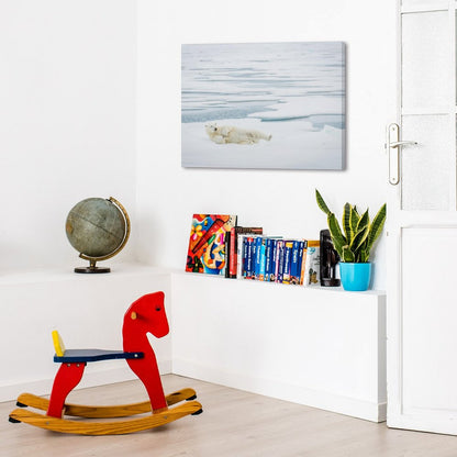 Polar Bear on Ice Canvas Wall Art – Arctic Wildlife Home Decor-012