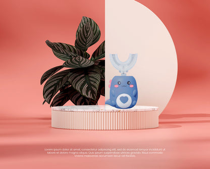 Fun Cartoon Electric Toothbrush for Kids 3 Modes IPX7 Waterproof 60s Smart Reminder Soft Silicone Great Birthday Present