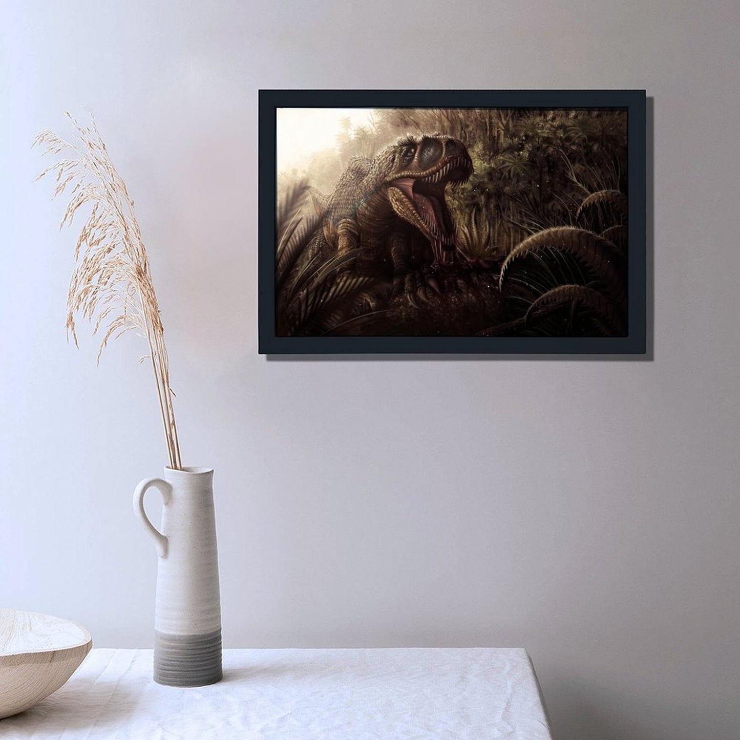 T-Rex Roar Canvas Wall Picture Jurassic Home Decor-02