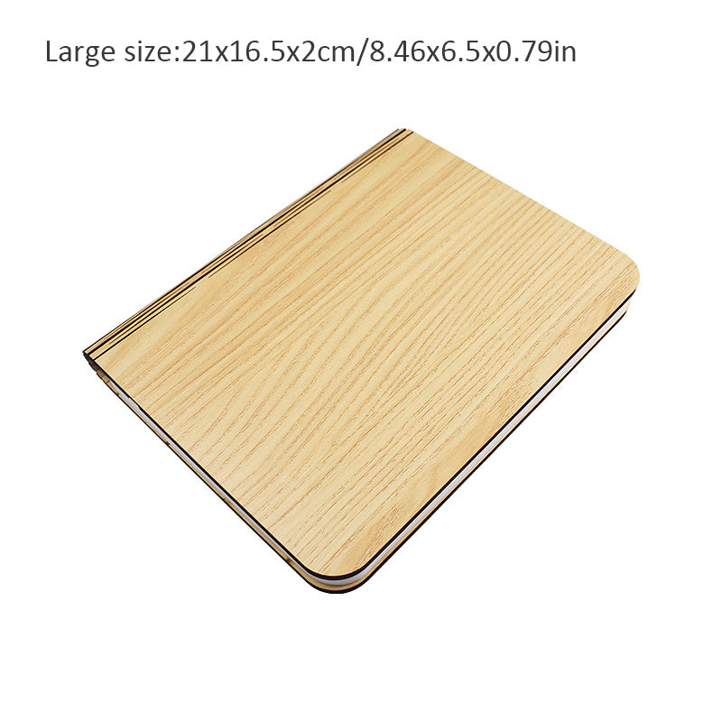 Wooden Foldable LED Desk Lamp Pine Paper Night Light USB Charging Bedroom Office Decor Gift