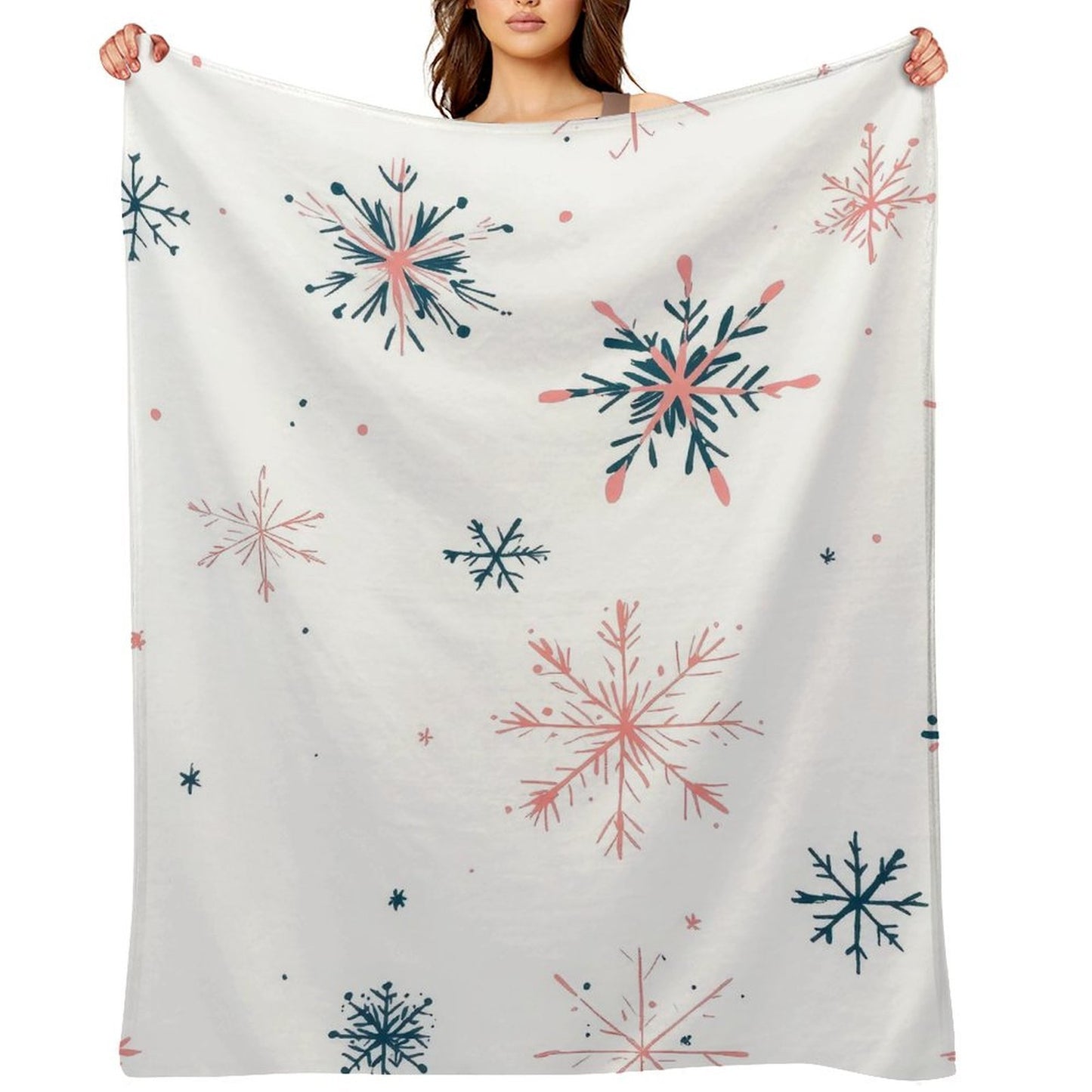 Snowflake Pattern Anti-Pilling Flannel Blanket – Soft Warm Winter Throw