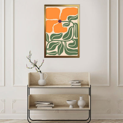 Abstract Orange Flower Art Print – Modern Botanical Decor-1