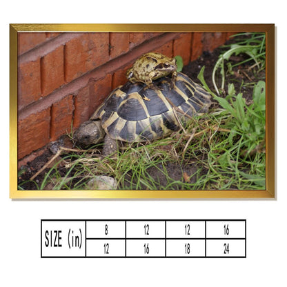 Nature Animal Wall Picture Turtle Among Flowers Artwork-19