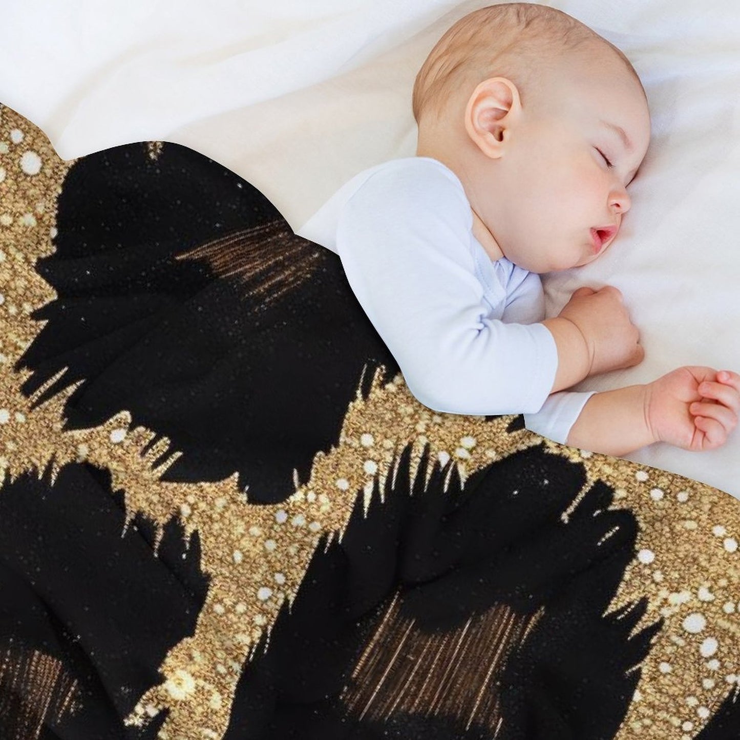 Soft Flannel Throw Blanket with Modern Ink Spots