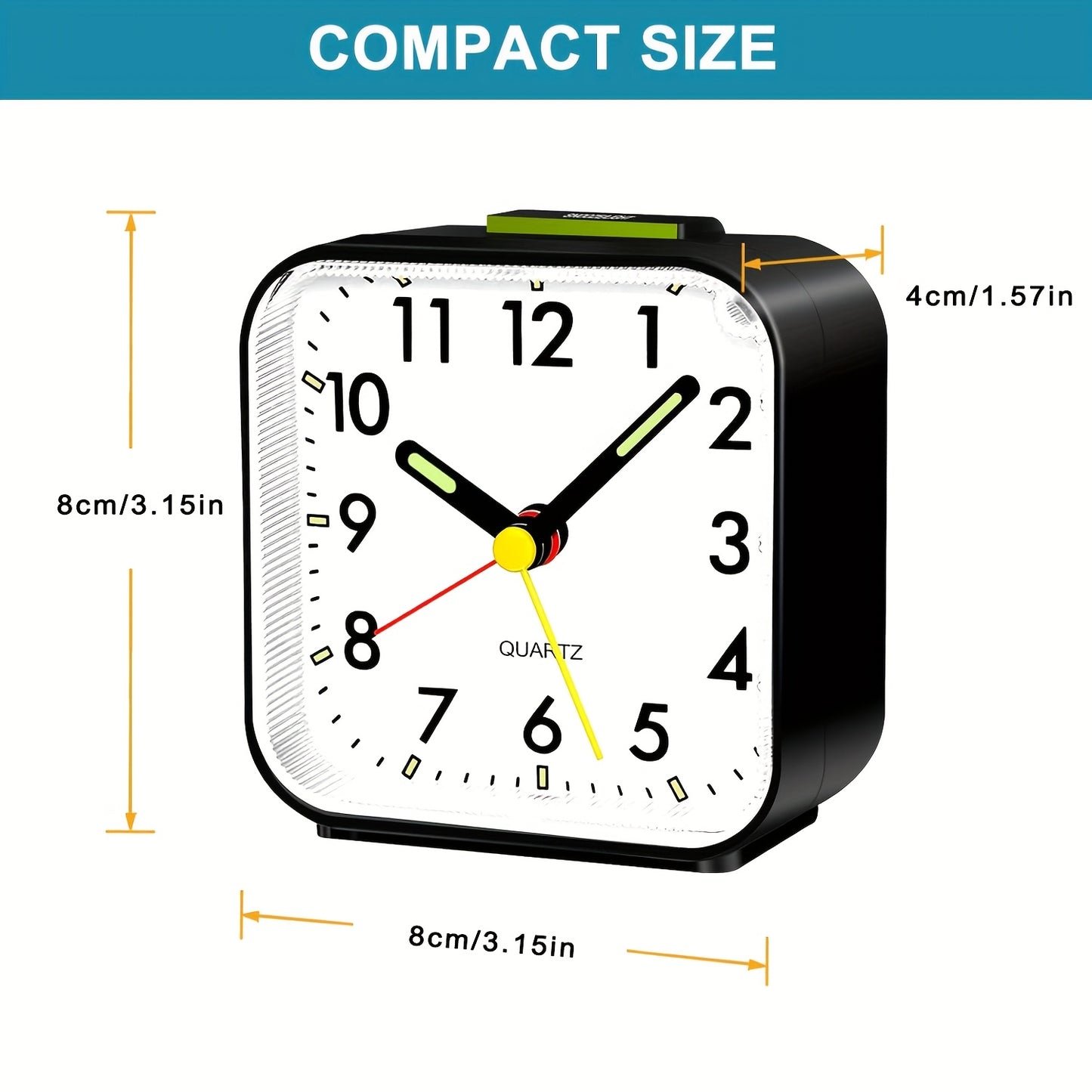 Silent Alarm Clock Non Ticking Bedside Clock with Clear Display Snooze Function Nightlight Loud for Heavy Sleepers Elderly Easy to Use