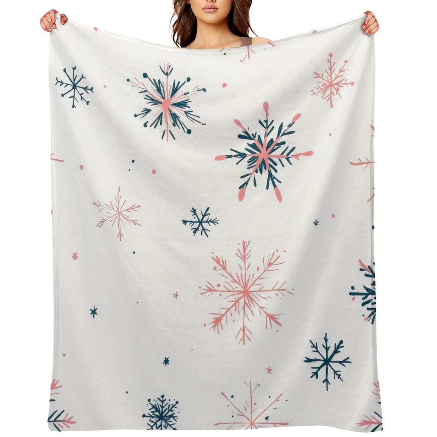 Snowflake Pattern Anti-Pilling Flannel Blanket – Soft Warm Winter Throw