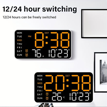 Smart Digital Clock with Voice Control Temperature Date Week Display Dual Alarm Sleep Tracker 12/24-Hour Format Brightness Adjustment