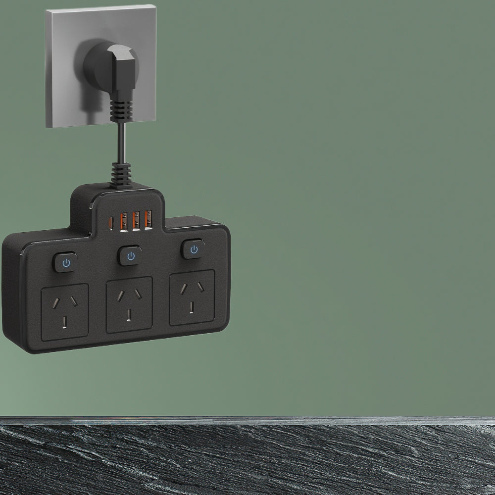 Smart Power Outlet Australian Standard Wall Mounted Socket 2500W Single Control Switch Black White Color Highquality Sturdy For Renters Office