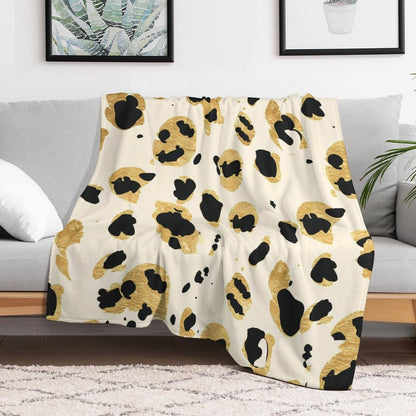 Warm Leopard Pattern Flannel Blanket Home Decor