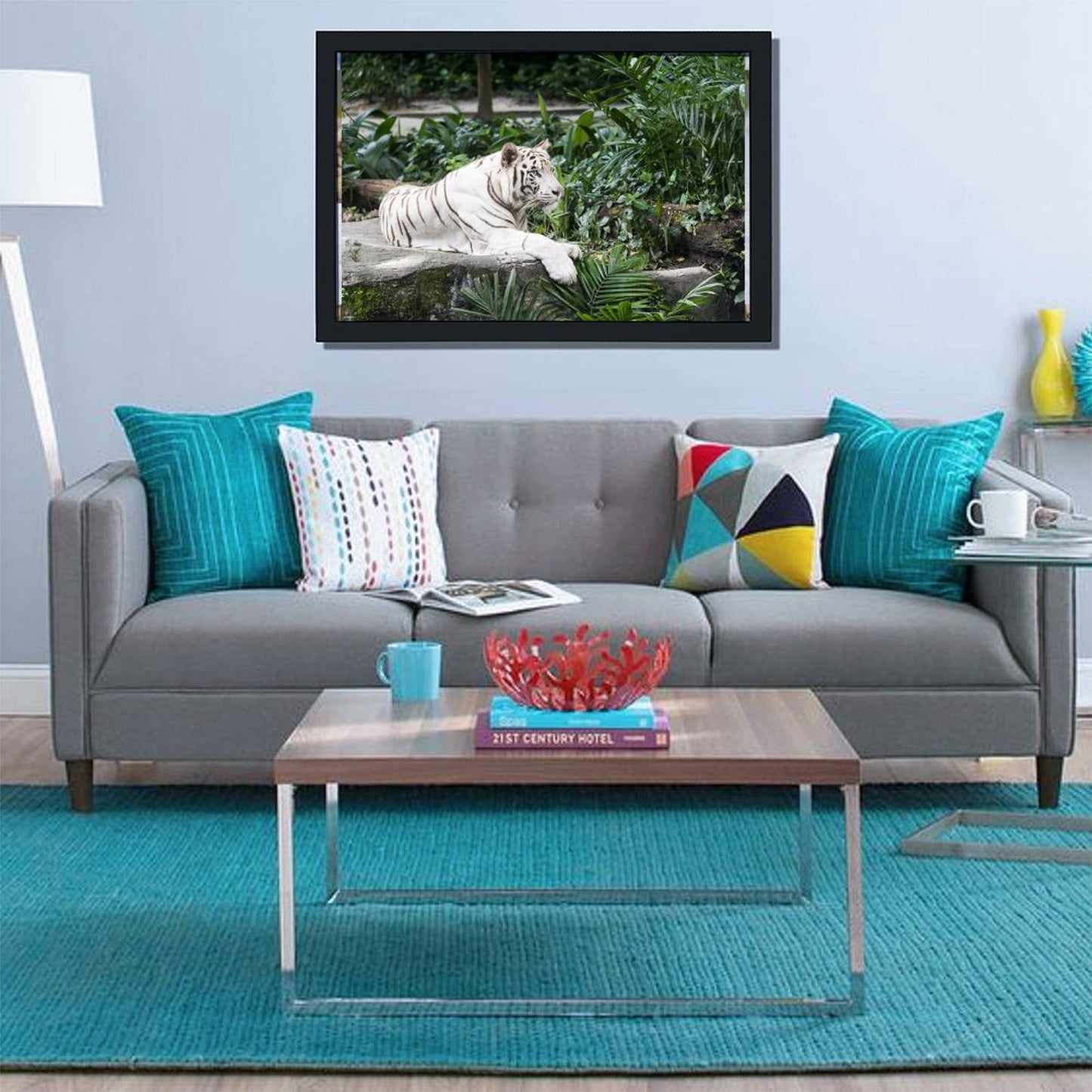 White Tiger Canvas Wall Art – Luxury Modern Animal Decor-7