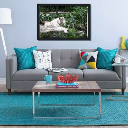 White Tiger Canvas Wall Art – Luxury Modern Animal Decor-7