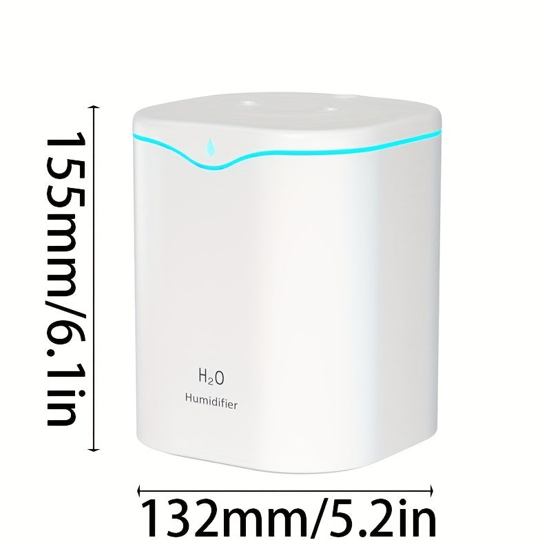 Portable Cool Mist Humidifier 2L USB Ultrasonic Humidifier With 2 Mist Modes 7-Color LED Light Auto Shut-Off For Home Office Travel