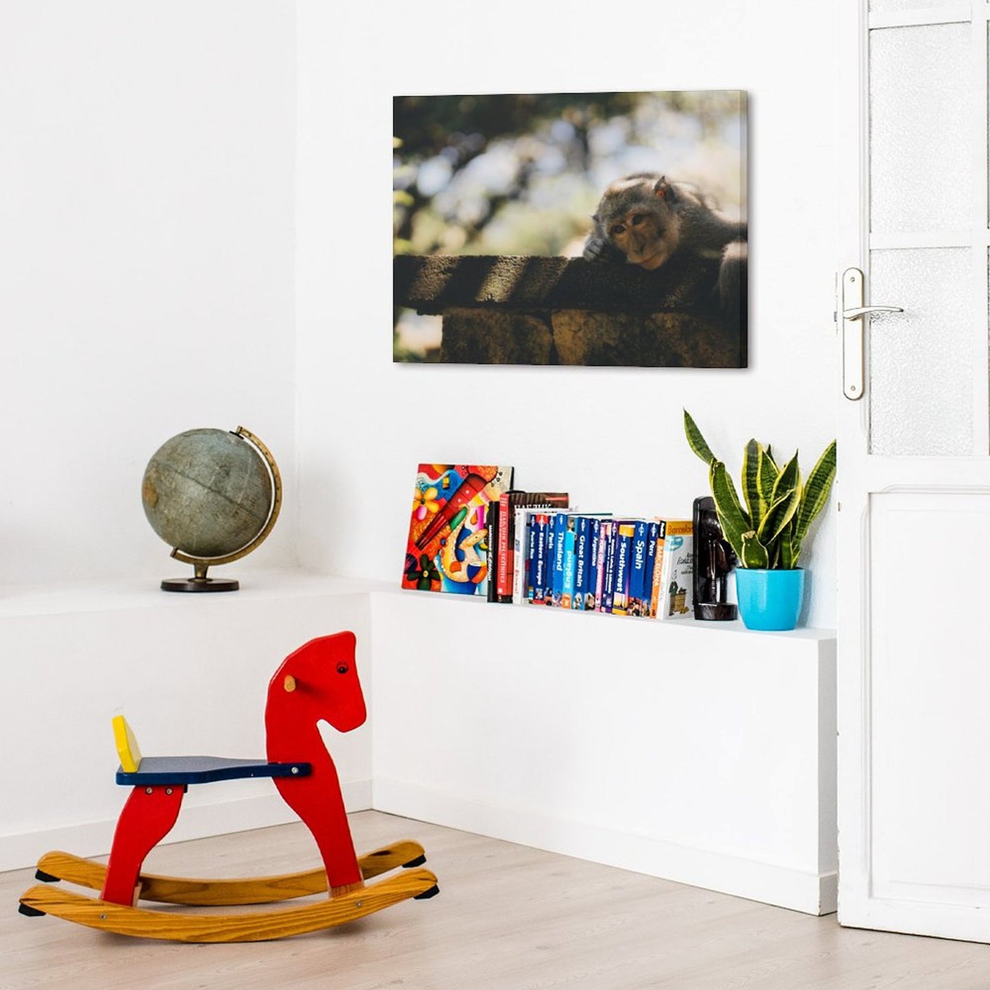 Cute Baby Monkey Canvas Painting Wildlife Home Decor-16