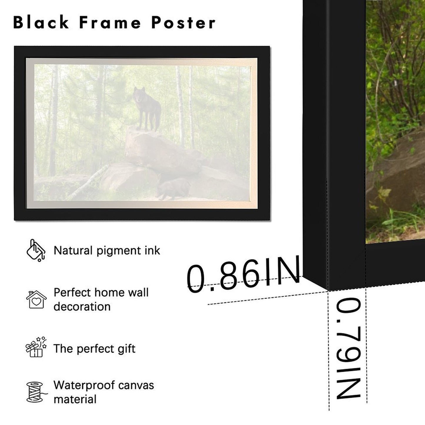 Forest Wolves Canvas Wall Art Wildlife Home Decoration-33