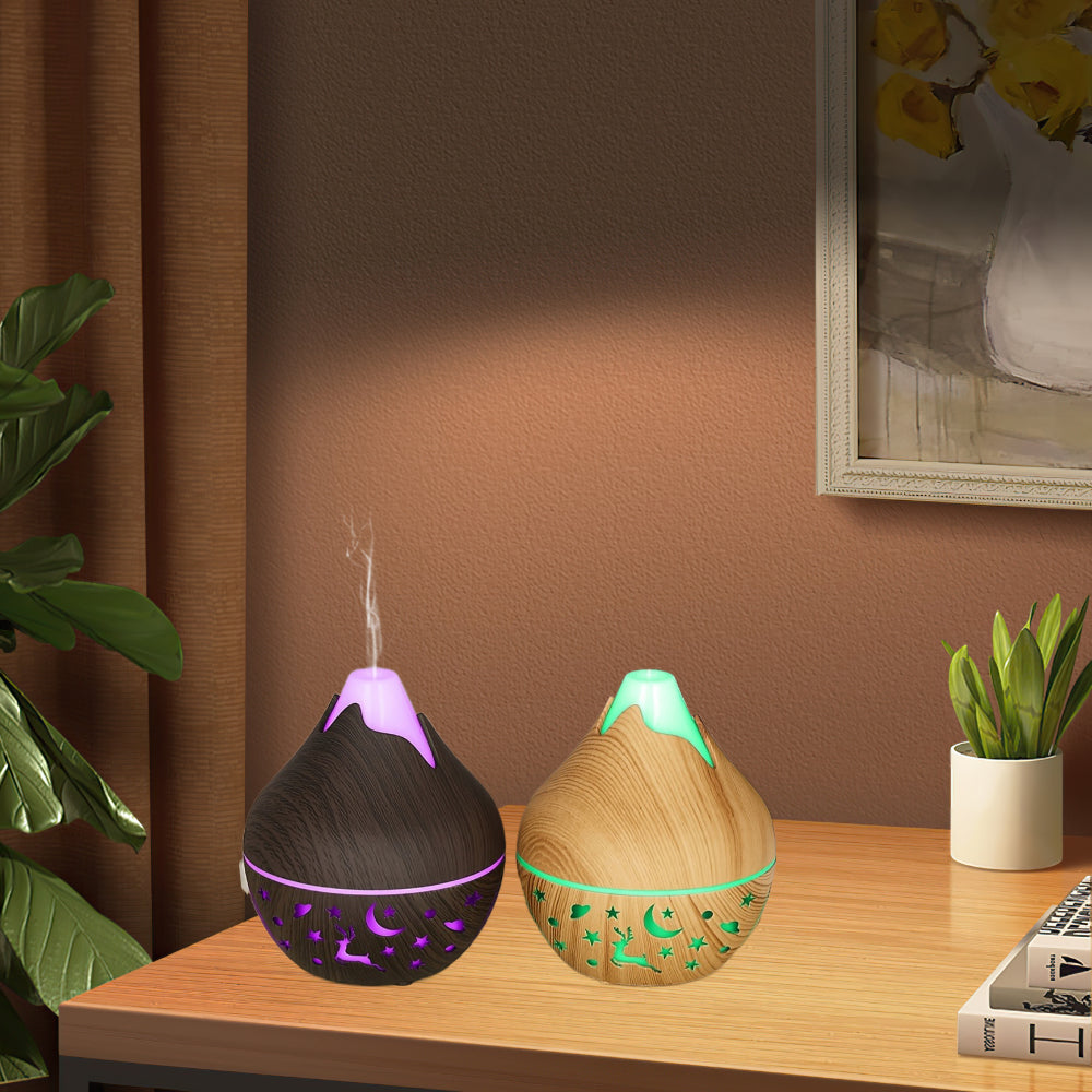 1pc USB Powered Multi-Functional Humidifier with Cold Mist Plastic Design and Wooden Accents for Office Bedroom Living Room in Blue Black