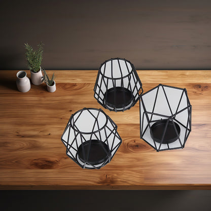 Elegant Metal Candle Holders Set of 3 Perfect for Wedding Party Home Table Decorations