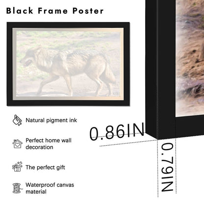 Wolf Pair Canvas Painting Forest Animal Wall Picture-59