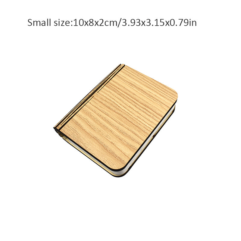 Wooden Foldable LED Desk Lamp Pine Paper Night Light USB Charging Bedroom Office Decor Gift