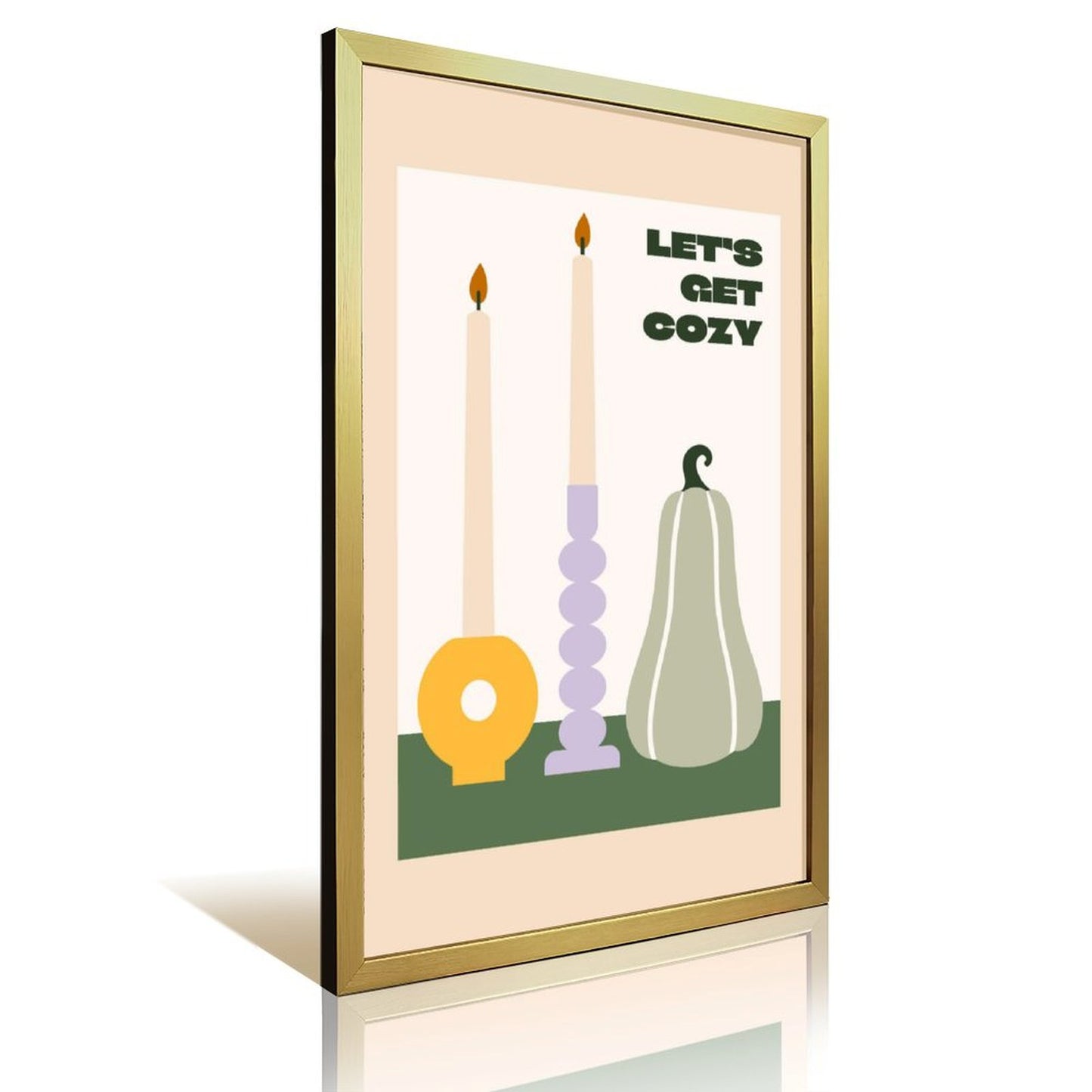 Let's Get Cozy Autumn Candle Art Print – Minimalist Fall Decor- 24