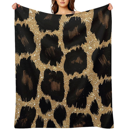 Soft Flannel Throw Blanket with Modern Ink Spots