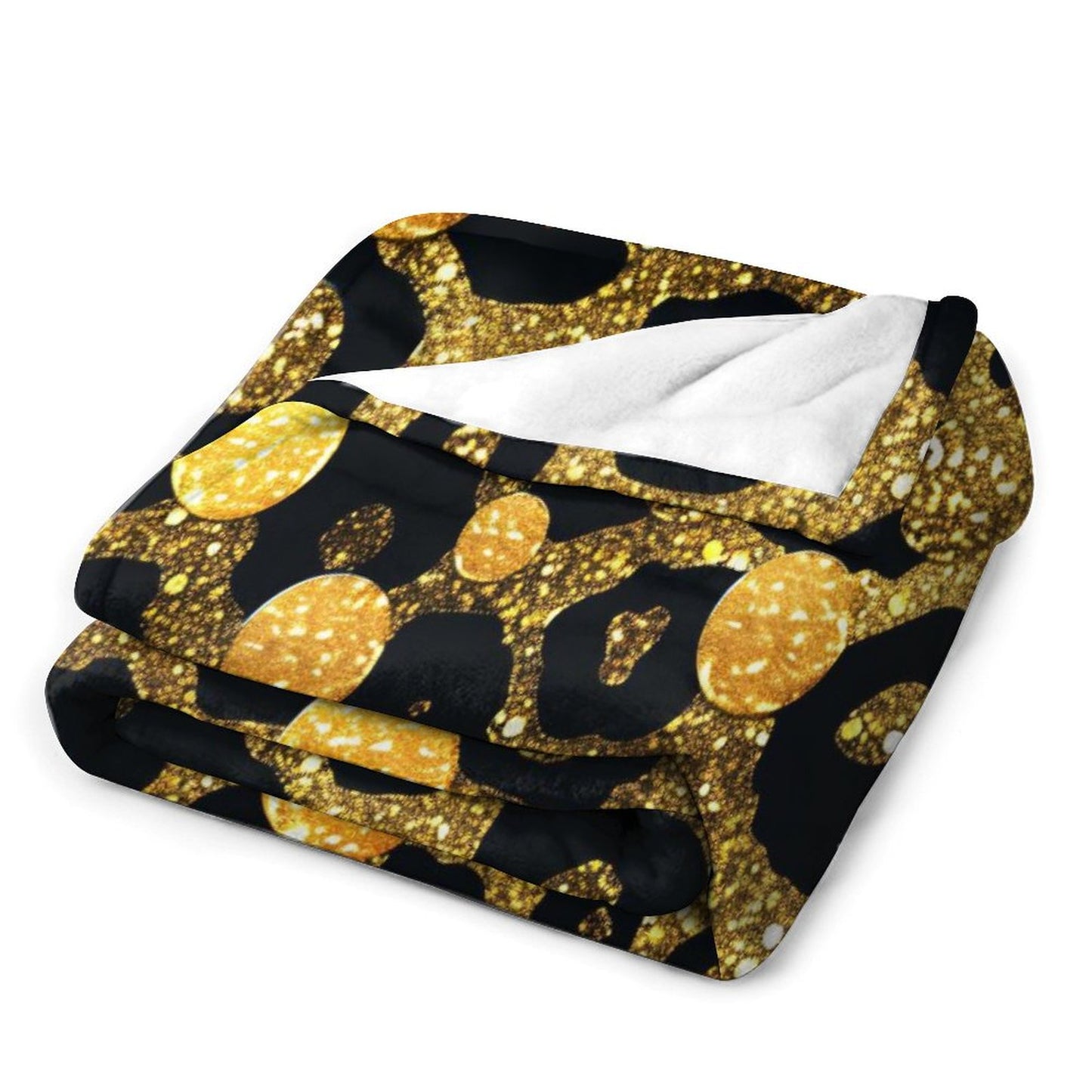 Modern Black and Gold Flannel Throw Home Decor
