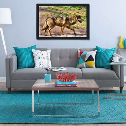 Wolf Pair Canvas Painting Forest Animal Wall Picture-59